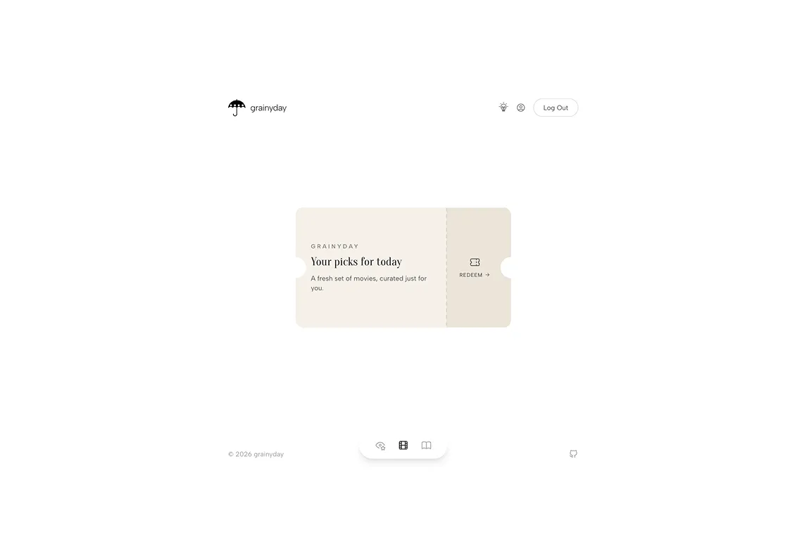 Screenshot of the grainyday film journal app interface